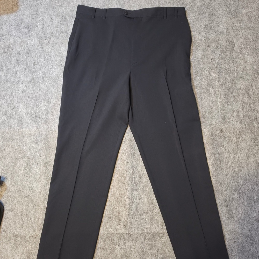 Zanella Mens Black Wool Pleated Dress Pants Slacks Made in Italy 36x30